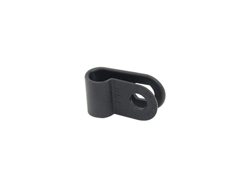 TOVOT 200PCS 3/16" R-type Clip Cable Clamps Black Nylon Screw Wire Clips Fasteners Tubing Clips for Wire Management - Image 2